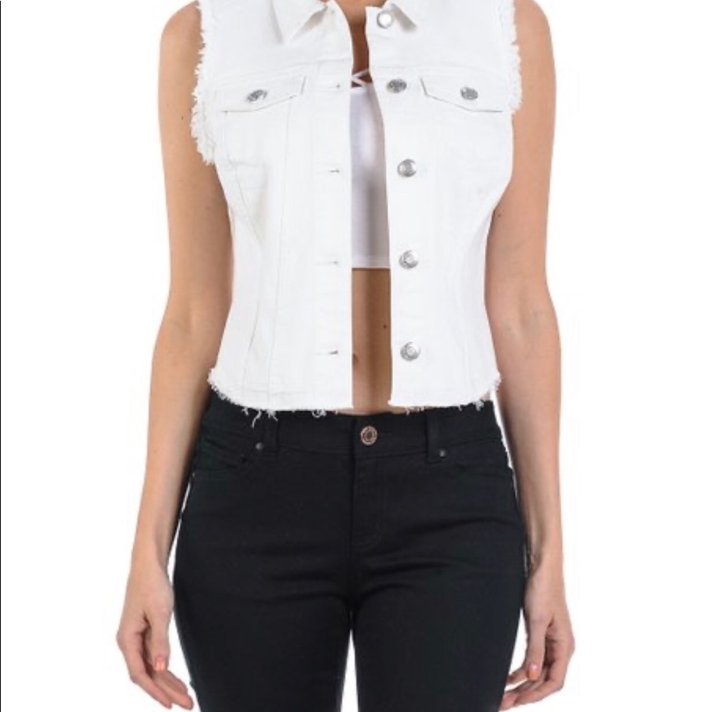Wax Jean~ White Denim Vest